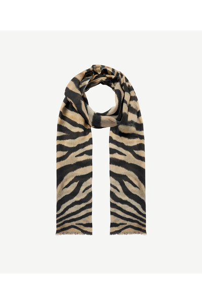 Yargıcı Zebra Patterned Wool Shawl