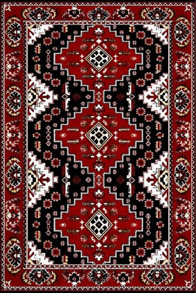 Al Kaffary Carpet سجادة منطقة الهريت من الألكافاري، باللونين الأحمر والأسود ا...