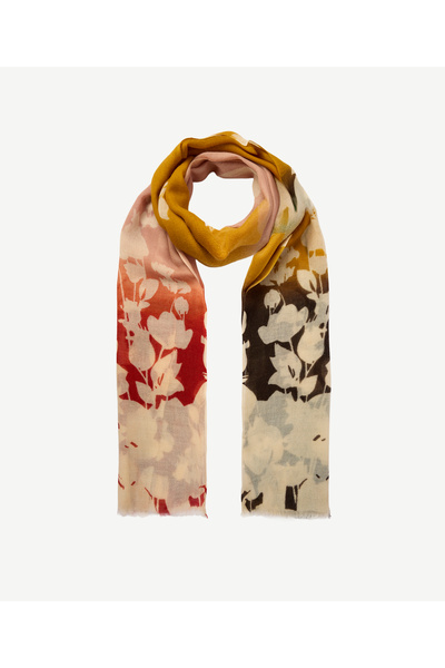 Yargıcı Floral Patterned and Color-Gradient Wool Shawl