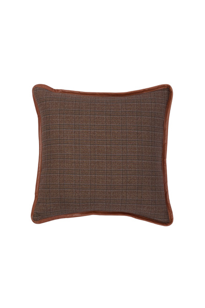 Yargıcı Leather Detailed Square Pillow (50X50 cm)