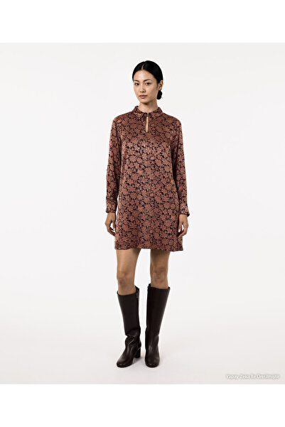 Yargıcı A Form Shirt Collar Long Sleeve Dress