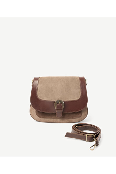 Yargıcı Leather-Trimmed Suede Small Crossbody Bag