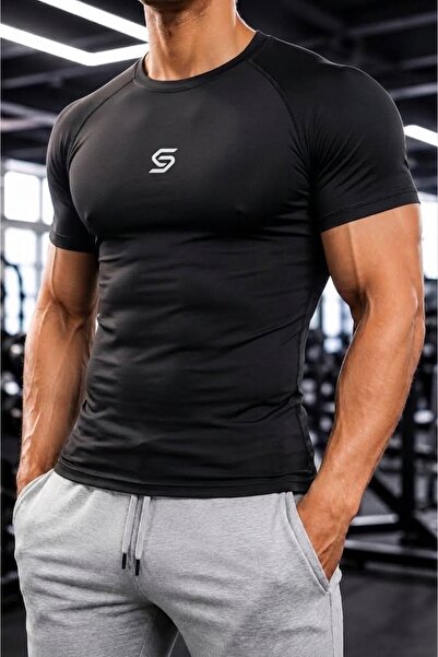 Sapevr Erkek Premium Compression 2 Spor Tişörtü - Hızlı Kuruyan Gym & Fitness...