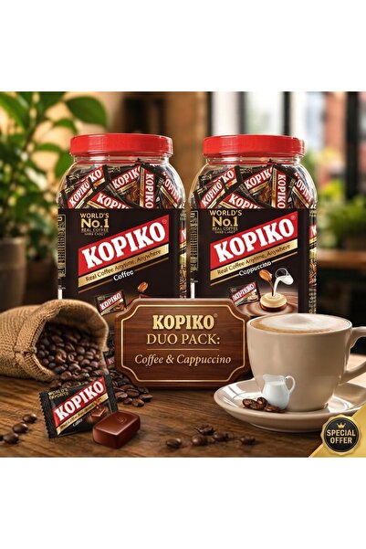 Kopiko عرض ثنائي كوبيكو (علبة كوفي + علبة كابتشينو) - 700 جرام لكل علبة