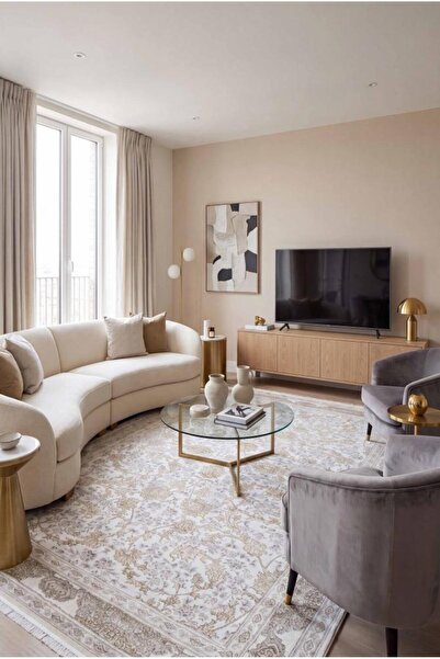 Al Kaffary Carpet سجادة ألكافاري دارين الكلاسيكية، بلون كريمي، مقاس 80 × 150 سم