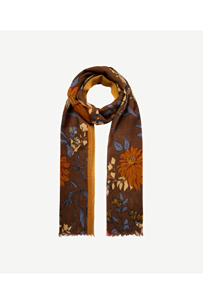 Yargıcı Large Floral Patterned Wool Shawl