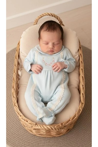 minicayzen Baby Girl Jumpsuit 3-6-9 Months Heart Embroidered Jumpsuit