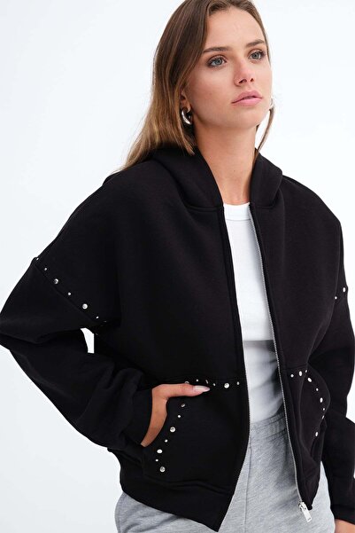 Addax Staple Detailed Embroidered Cardigan H13285