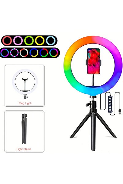 Choice black 1pc Dimmable RGB Ring Light with Tripod Stand and Phone Holder -...