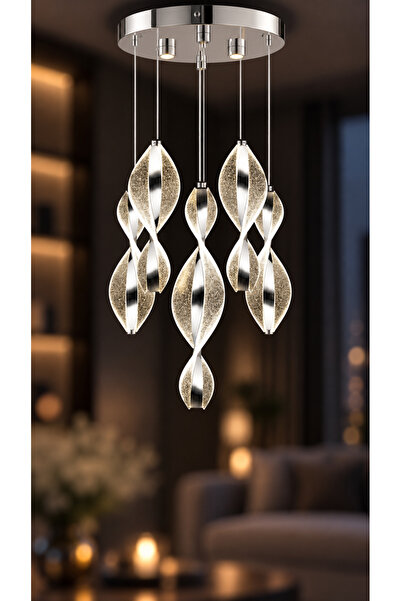 İstanbul Avize İstanbul Avize Mars 6'lı Gümüş Led Kumandalı 3 Renk Modern Led...