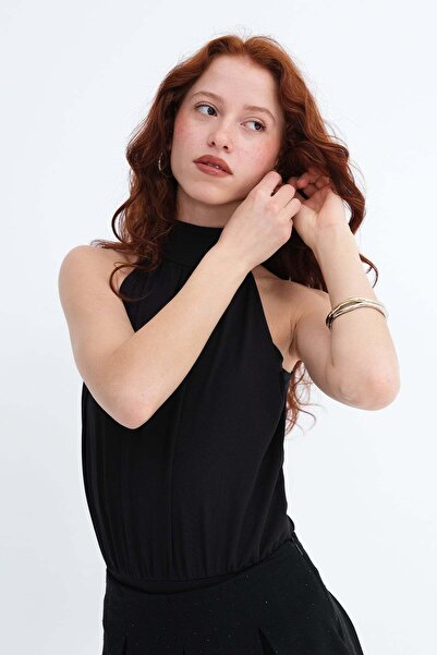 Addax Halter Yaka Bodysuit Z0706