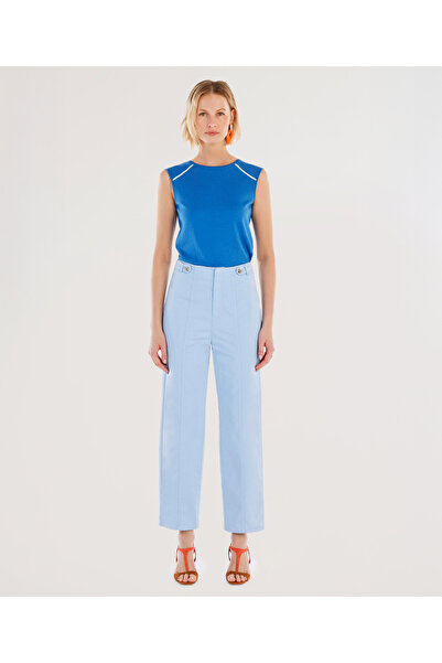Yargıcı Regular Waist Straight Cut Trousers with Belt Detail