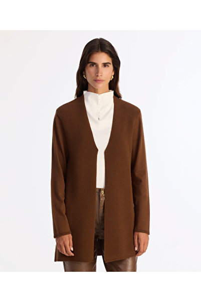 Yargıcı Wide V-Neck Long Sleeve Cardigan
