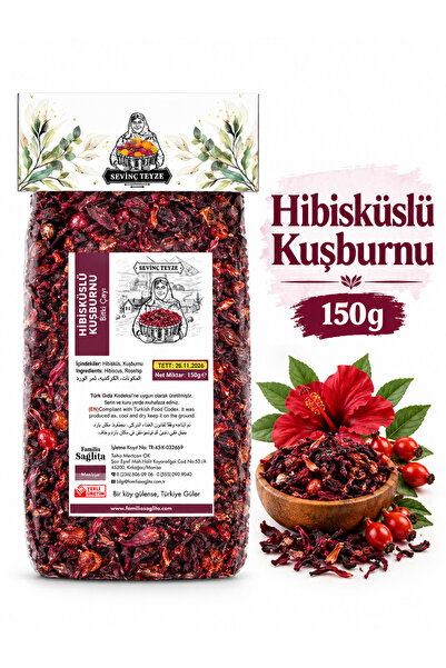 Organik Teyze Sevinç Teyze Hibisküs Kuşburnu Karışımı 150 g - Rosehip Hibiscu...