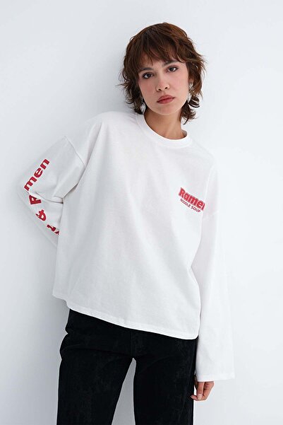Addax Printed Long Sleeve T-Shirt P10793