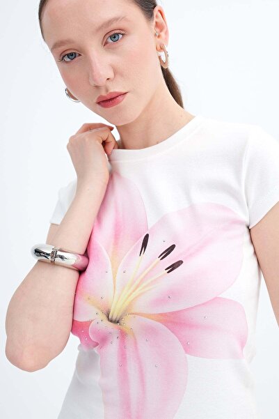 Addax Floral Printed T-Shirt P10722