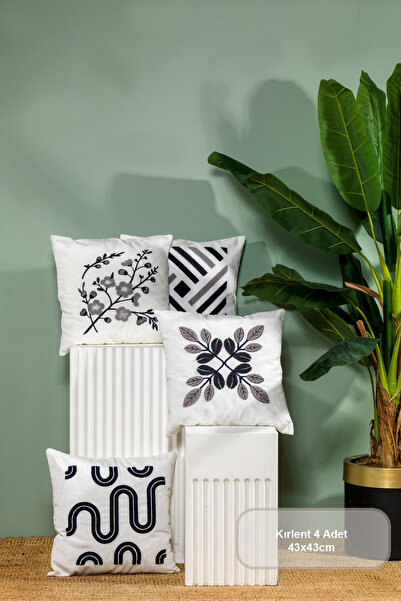 Elart Navy Throw Pillow Cover 4 Pieces (40X40 cm) Multi-Colored