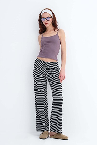 Addax Çizgili Wide Leg Eşofman EŞF10558