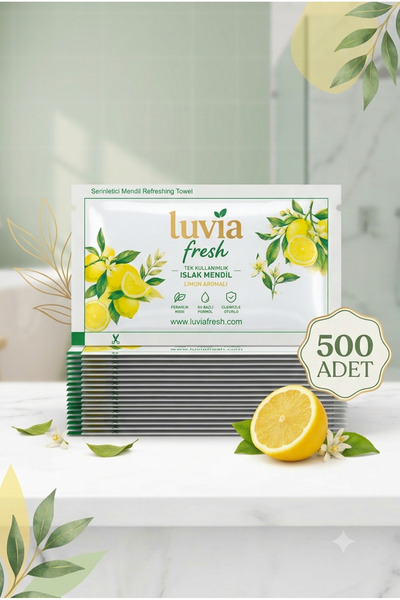 Tek Kullanımlık Islak Mendil Limon Aromalı Serinletici Mendil 6x10 cm 500 Adet Alkolsüz Tekli Çanta Mendili
