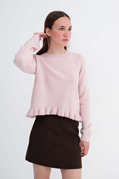 Addax Ruffled Skirt Knitwear Sweater K3508
