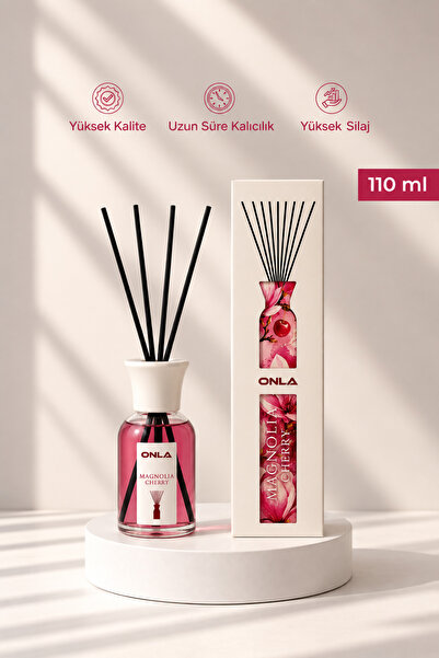 Magnolya Cherry Çubuklu Oda Kokusu 110 ml | Kalıcı Reed Diffuser – Dekoratif Ev Kokusu