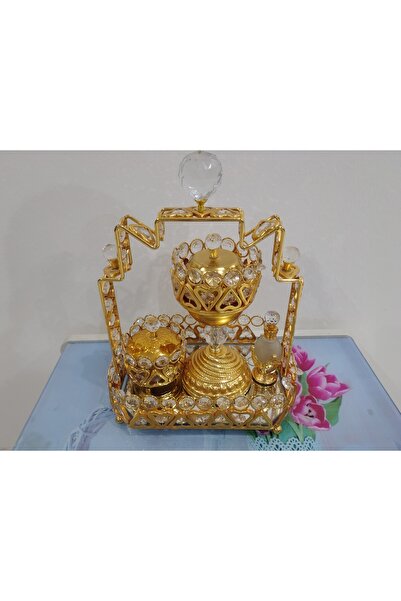 Tohfah طقم مبخرة مذهب فاخر