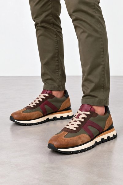 GERARDO AYAKKABI Songa Genuine Leather Men's Sports Shoes - Mink