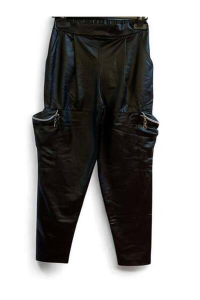 Marions Pantaloni din piele cu talie înaltă pentru fete, cu buzunare