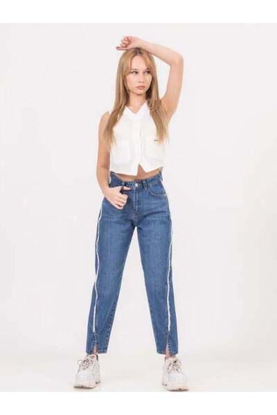 Zekids Κοριτσίστικο τζιν παντελόνι με φούντα Mom Jean