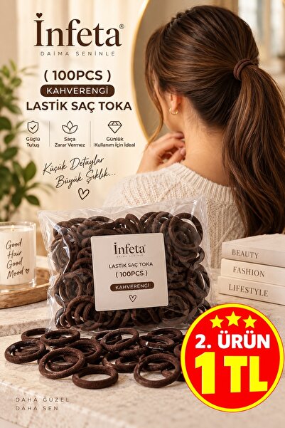 İnfeta 100 Pieces Brown Tones Rubber Hair Clips Flexible Towel Clips Set