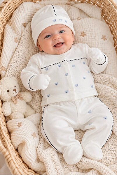 Cherub Baby Teddy Ayıcık Nakışlı Yenidoğan Erkek Bebek 5 Parça Hastane Çıkışı...