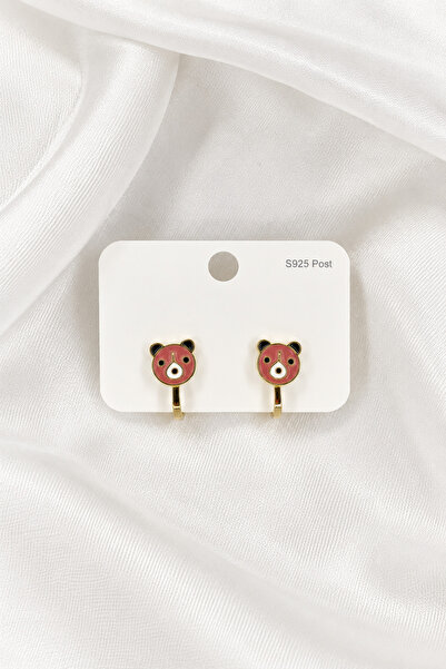 ÖZÇTAKI Steel Children's Earrings - Clip-On (Non-Pierced) - Teddy Bear Model ...