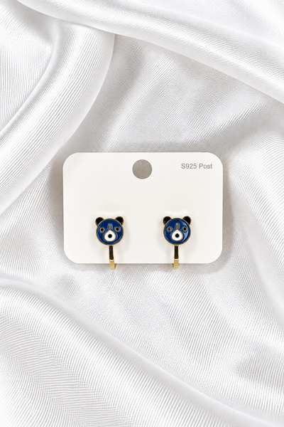 ÖZÇTAKI Steel Children's Earrings - Clip-On (Non-Pierced) - Teddy Bear Model ...