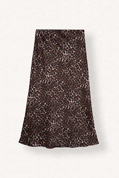 DeFacto A-Line Leopard Patterned Satin Maxi Skirt (26 Au)