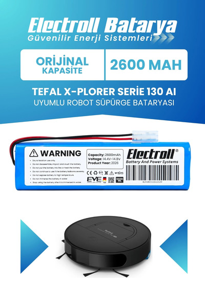 ELECTROLL Tefal RG9075 X-Plorer Serie 130 AI Uyumlu Batarya (STANDART KAPASİT...