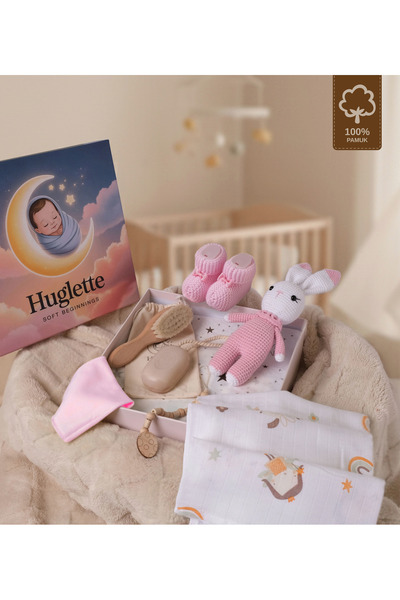 Huglette Winny - Kız Bebek Takım Yenidoğan Hediyelik Seti - %100 Pamuk Müslin...