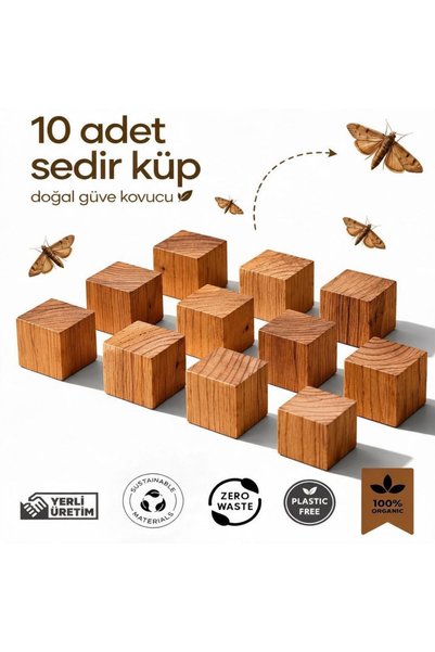 Trend KenT Natural Moth Repellent Cedar Wood 10 Cubes Natural Naphthalene Alternative