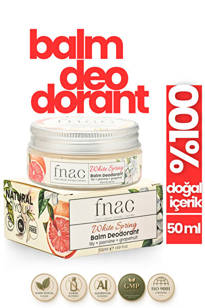 Kadın | White Spring | 50 ml%100 Doğal İçerikli Ter Kokusu Önleyici Krem Deodorant | Alüminyumsuz, Çinkosuz, Alkolsüz Doğal ve Etkili Kadın Deodorant