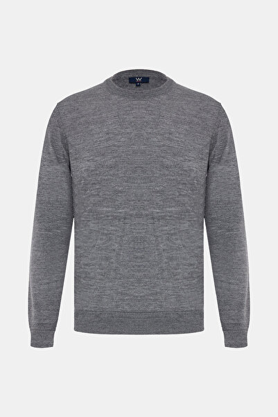 W Collection GRİ BİSİKLET YAKA UZUN KOLLU KAZAK