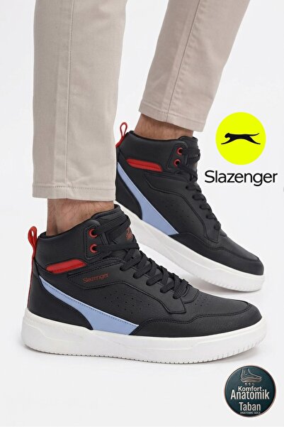 Slazenger LALI High-Top Sneaker Erkek Günlük Spor Bot Ayakkabı Siyah SA23LE008