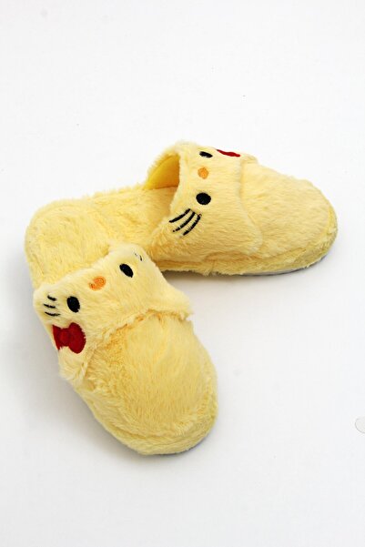 Juuuj Yellow Plush Textured Flexible Structure Closed Front Ribbon Detailed D...