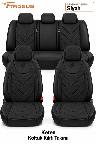 TROBUS Ford Focus Sedan 2011-2018 Uyumlu LeoSport Serisi Siyah Ortopedik Kete...