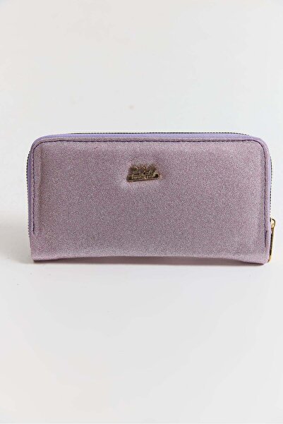Juuuj Lilac Shiny-Looking Large Functional Wallet with Divided Internal Struc...