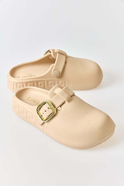 Juuuj Cream-Colored, Closed Front, Comfortable Design, Non-Slip Sole, Single ...