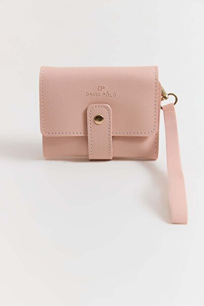 Juuuj Μίνι πορτοφόλι με μαλακή υφή σε σκόνη, συμπαγής σχεδίαση, κλείσιμο με κ...