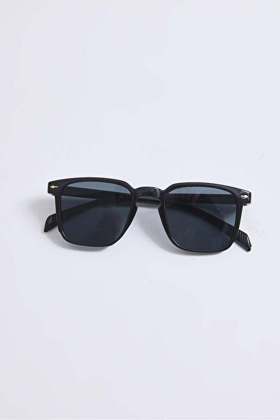 Juuuj Black Thick Frame Polarized Glass Square Shape Metal Detailed Protectiv...