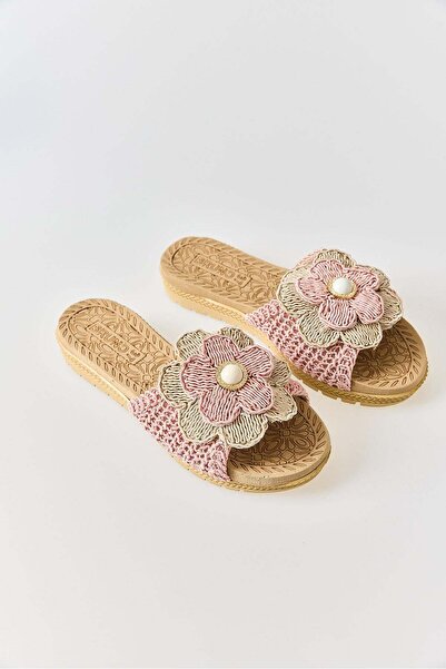 Juuuj Pink Macrame Knitted Textured Lightweight and Flexible Non-Slip Sole De...