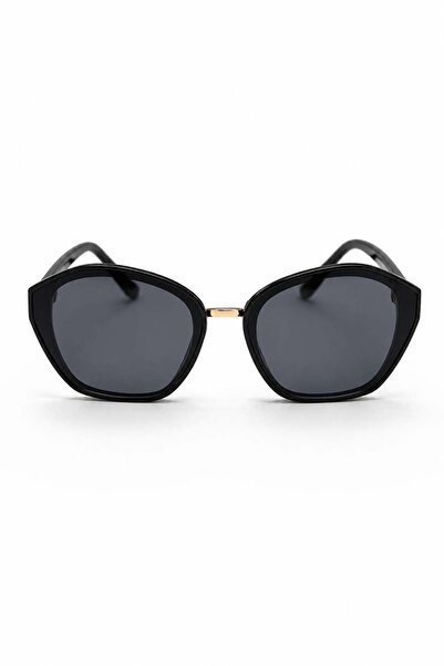 Juuuj Black Bone Frame with Gold Metal Bridge Detail, Angular Shape Casual Su...