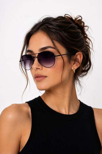 Juuuj Black Thin Metal Frame Gradient Glass Suitable for Daily Use Accessory ...