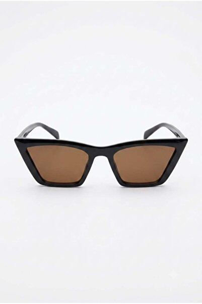 Juuuj Bitter Brown Bone Frame Retro Form Cat Eye Detailed Casual Sunglasses